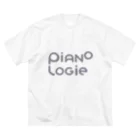 PIANOLOGIEのピアノロジーロゴ グレイ ビッグシルエットTシャツ