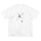 enisi-galleryの一触即発にゃんこ ビッグシルエットTシャツ