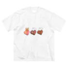 もふりんごのうさぎと桃・ラズベリークランチ・チェックのチョコレート Big T-Shirt