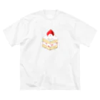 【シマエナガグッズ】ちくわファクトリーのシマエナガ ショートケーキ たぶん Big T-Shirt