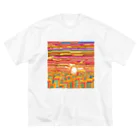 Yaukanの暗号化された夕日 ビッグシルエットTシャツ