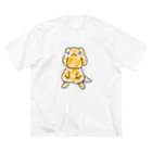 ゆるも鹿々堂の落書き風恐竜 ビッグシルエットTシャツ