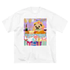 IzumiracleのDog in a wig at a feast! ビッグシルエットTシャツ