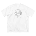 PaPoちゃん！！のペン描きベッドホンくん ビッグシルエットTシャツ