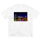 GALLERY misutawoの横浜 みなとみらいの夜景 ビッグシルエットTシャツ