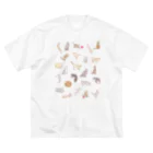 puikkoの猫イラスト集合（縦） ビッグシルエットTシャツ