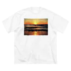 One natureのオレンジ夕日 ビッグシルエットTシャツ