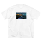 ポップヌードルの夜と海と光 루즈핏 티셔츠