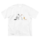 ぬぬこの猫たちの喧嘩 ビッグシルエットTシャツ