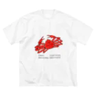 Rabbit and frog crabのカニは赤い ビッグシルエットTシャツ