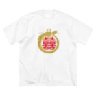 kimchinの中華のマーク　龍と双喜紋 ビッグシルエットTシャツ