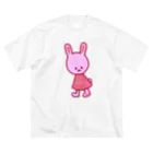 pipro(ぴぷろ)のウサギチャン(ponchozoo) ビッグシルエットTシャツ
