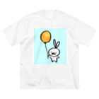 のんびりふたり旅（仮）のある日のふうせんうさ子ブルー ビッグシルエットTシャツ