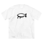 sakanaの服屋のとろける魚 ビッグシルエットTシャツ