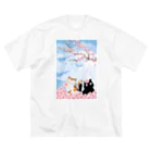 ArakakiPalomaの猫と花 ビッグシルエットTシャツ