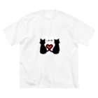chiro&kuroのlove猫 ビッグシルエットTシャツ