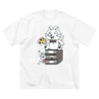 イラスト MONYAAT のねことネズミと例のチーズA ビッグシルエットTシャツ