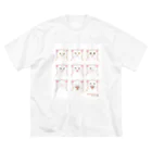 Petit Cercleの白猫9 ビッグシルエットTシャツ