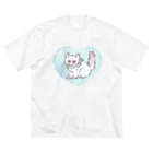 猫のあいさつのえりまきネコチャン ビッグシルエットTシャツ