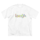 ハチカラのlaugh！黒柴 ビッグシルエットTシャツ