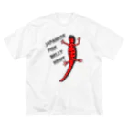 LalaHangeulのJAPANESE FIRE BELLY NEWT (アカハライモリ)　 ビッグシルエットTシャツ