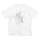 榛龍の家紋花束[黒] ビッグシルエットTシャツ