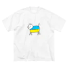 ウクライナ大好き屋さんの【ちょい安】ウクライナ国旗くん-ウクライナ国旗ねこ ビッグシルエットTシャツ