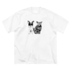 プリティーワンワンネコネコの愛犬と愛猫 Big T-Shirt