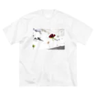 Pokoのボタニカルショップの薔薇（ブラックティー）-01 ビッグシルエットTシャツ