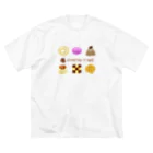 スロータイプ書店 Slowtype BooksのOYATSU TIME  洋菓子 並列配置  271 ビッグシルエットTシャツ