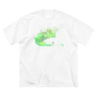 フジサキ（よころ）のオナカスイタ　緑 ビッグシルエットTシャツ