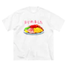 くまがすきの冷やし中華 ビッグシルエットTシャツ