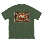 YS VINTAGE WORKSのスウェーデン　マッチ箱　グアテマラEL GATO猫 ビッグシルエットTシャツ