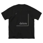 文字と写真と意匠のdelete（白文字） ビッグシルエットTシャツ