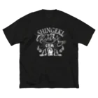 tadamikiworksのキックボクシングジム進撃白ロゴ ビッグシルエットTシャツ