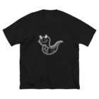 のほほんぞくの龍神さまになりたい龍（ホワイト） ビッグシルエットTシャツ