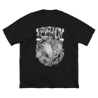 Y's Ink Works Official Shop at suzuriのRising sun Crow (White Print) ビッグシルエットTシャツ