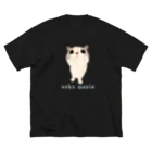 小鳥と映画館のネコマニア (顔からお手手が生えてるアングル) ビッグシルエットTシャツ