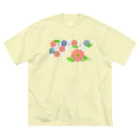 Tender time for OsyatoのStained glass flowers　～side～ ビッグシルエットTシャツ