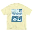 Teal Blue Coffeeのアイスコーヒーをどうぞ　～常連さんの指定席～ ビッグシルエットTシャツ