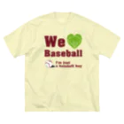 キッズモード某のWe love Baseball(レッド) ビッグシルエットTシャツ