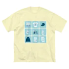 Teal Blue CoffeeのTealBlueItems _Cube BLUE Ver. ビッグシルエットTシャツ