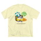 Train Kids! SOUVENIR SHOPの黄色い電車 「 海へ行こう 」 Big T-Shirt
