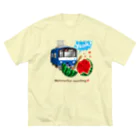 Train Kids! SOUVENIR SHOPの青い電車 「 スイカ割り 」 Big T-Shirt