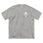 123izmのおにぎりと文鳥 ビッグシルエットTシャツ