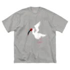 朱鷺の朱鷺の骨格 ビッグシルエットTシャツ