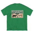 YS VINTAGE WORKSのNY Harper's 1898 ネコ2匹 ビッグシルエットTシャツ