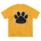 YS VINTAGE WORKSのチェコ　足跡ウィンクねこ ビッグシルエットTシャツ