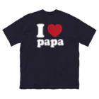 キッズモード某のI love papa濃色用 Big T-Shirt