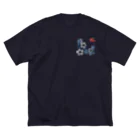 CLOVER-SHOKOの花＊モノクロ♪　赤い鳥 ビッグシルエットTシャツ